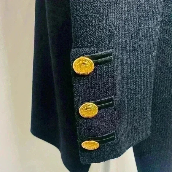 Classic Vintage St. John Bhandhgala StyleBlazer Jacket in Black Size 10